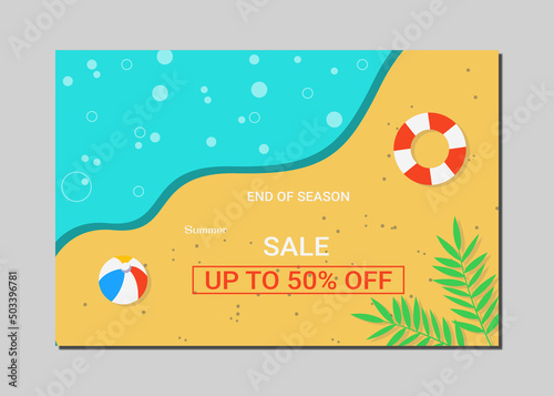 holiday themed poster template design. summer beach poster template