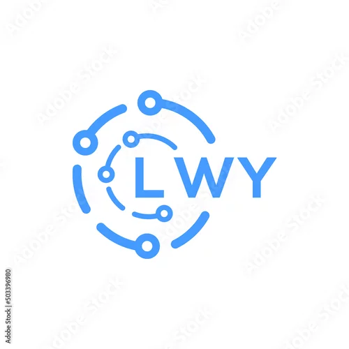 Fototapeta LWY technology letter logo design on white  background. LWY creative initials technology letter logo concept. LWY technology letter design.
