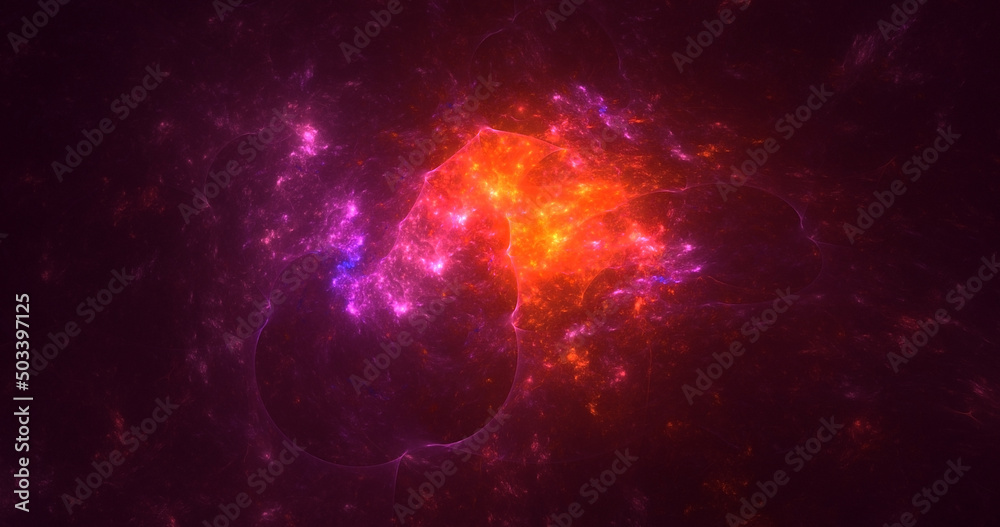 Fototapeta premium 3D rendering abstract multicolor technology fractal light background