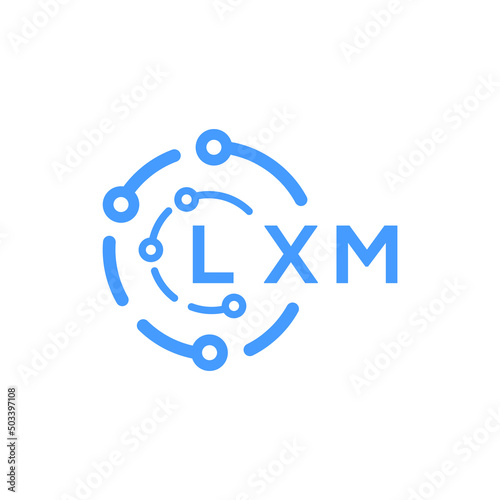 LXM technology letter logo design on white background. LXM creative initials technology letter logo concept. LXM technology letter design. 