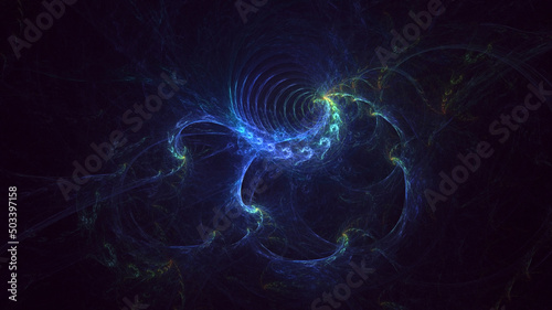 3D rendering abstract multicolor technology fractal light background