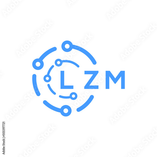 LZM technology letter logo design on white background. LZM creative initials technology letter logo concept. LZM technology letter design. 