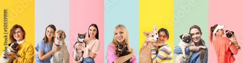 Set of happy young women wi...