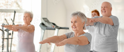 Group of elderly people doi...