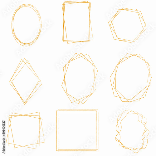 Thin frames of geometric shapes for invitations