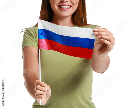 Happy young woman with nati...