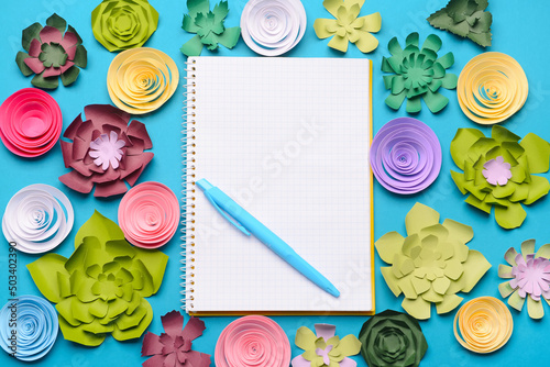 Composition with notebook, ...