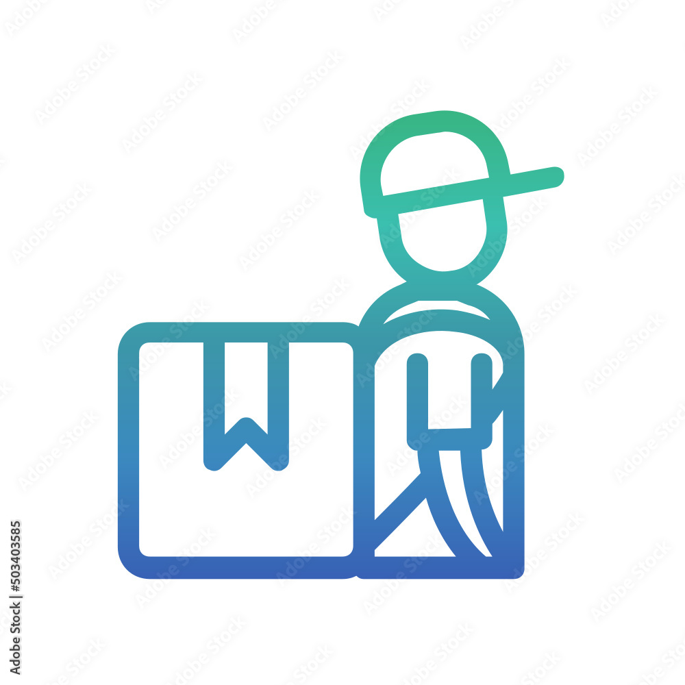 Delivery Man , Delivery service gradient icon. Delivery Man , Delivery service gradient icon.