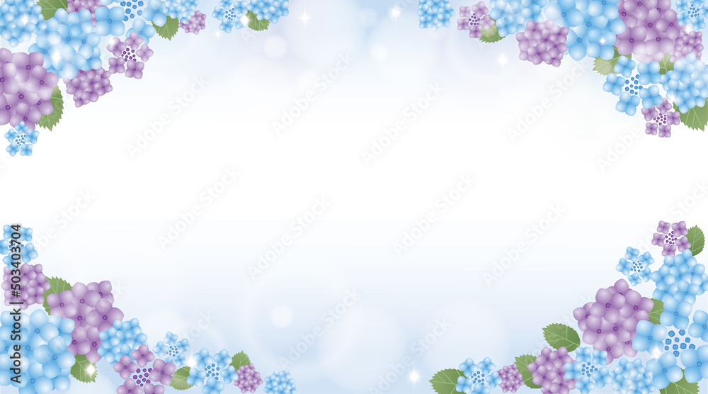 Hydrangea flower and leaves with sunlight background Hydrangea flower and leaves with sunlight background