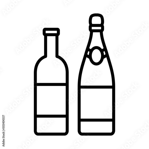 Icon Of Wine And Champagne Bottles