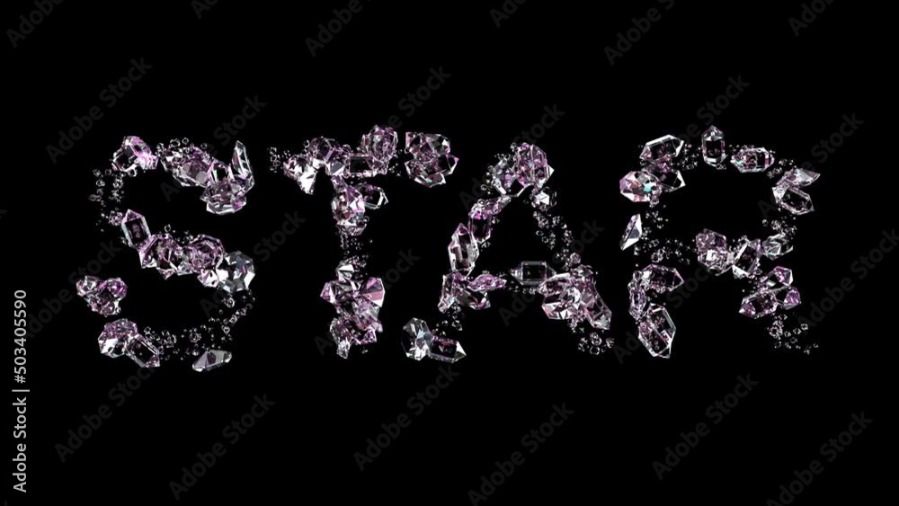 star - text made of lighting diamonds, isolated - loop video star - text made of lighting diamonds, isolated - loop video