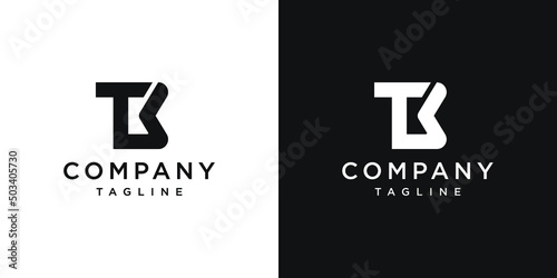 Creative Letter TB Monogram Logo Design Icon Template White and Black Background