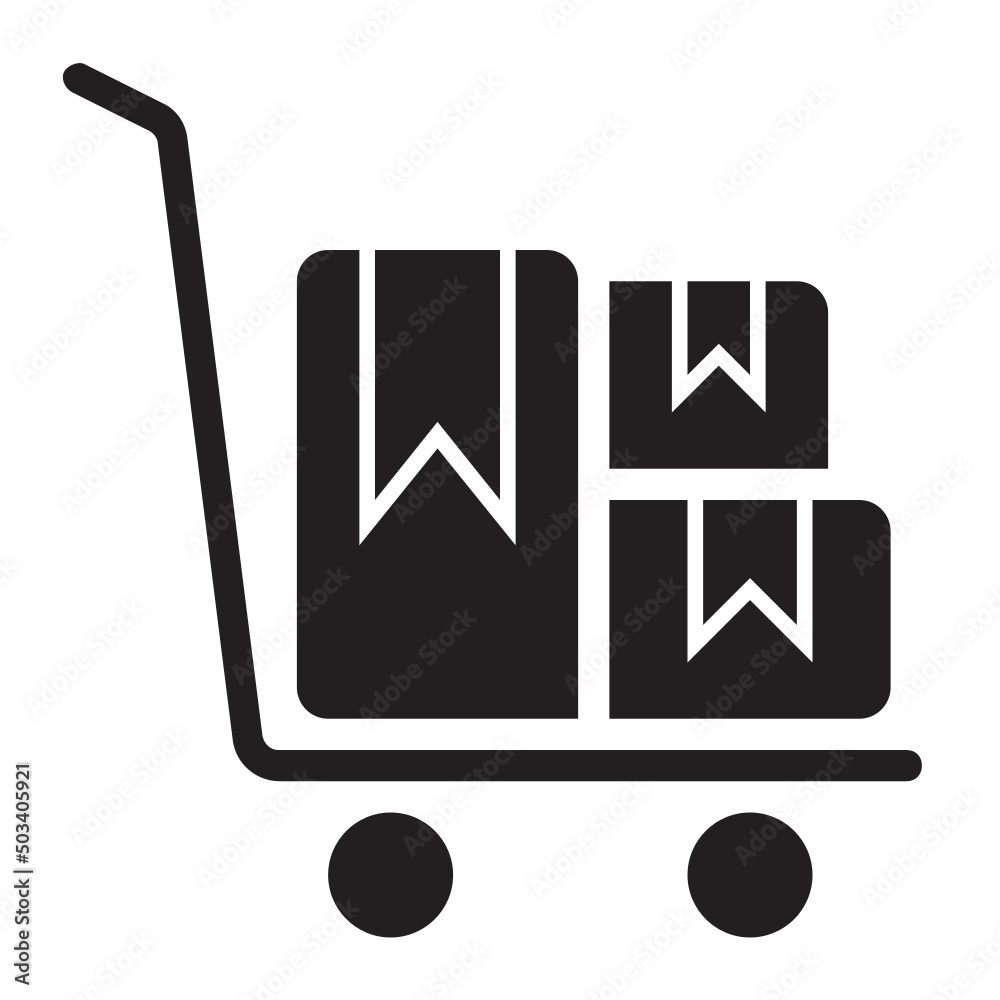 Trolley , Delivery service solid icon. Trolley , Delivery service solid icon.