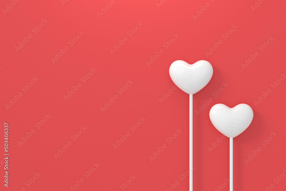 Valentine background design. Heart background. 3D rendering.