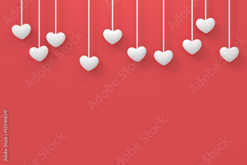 Valentine background design. Heart background. 3D rendering.