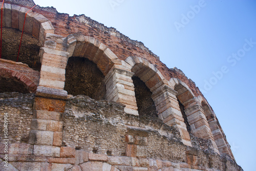 Arena (Verona amphitheatre) in Piazza Bra in Verona, Italy	
 photo