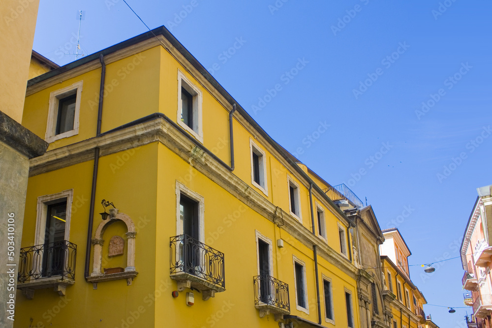 Typical Verona architecture in Old Town, Italy	