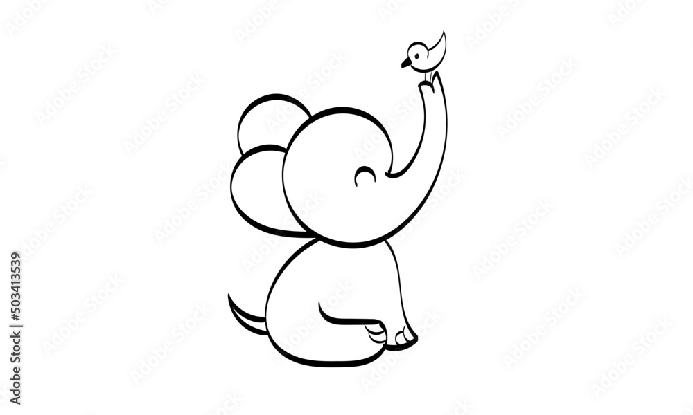 Elephant Vector Art. Use as poster, card, flyer or T Shirt Elephant Vector Art. Use as poster, card, flyer or T Shirt
