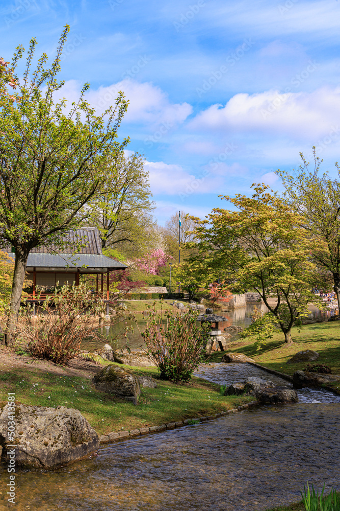 Japanese garden in Hasselt Flemisch region in Belgium