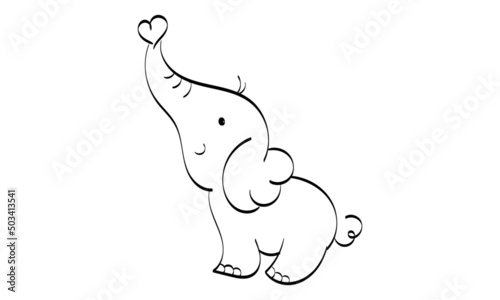 Elephant Vector Art. Use as poster, card, flyer or T Shirt