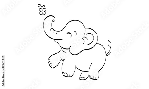 Elephant Vector Art. Use as poster, card, flyer or T Shirt