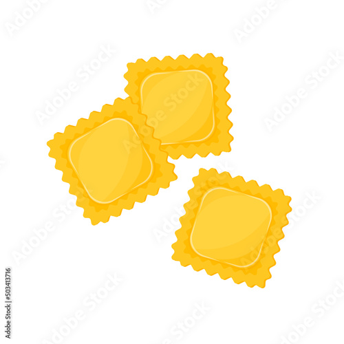 Obraz na płótnie Italian cuisine. Pasta ravioli. Vector illustration cartoon flat icon isolated on white w salonie