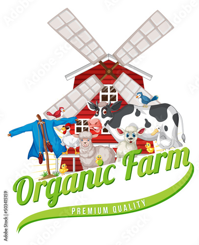 Logo design with words organic farm