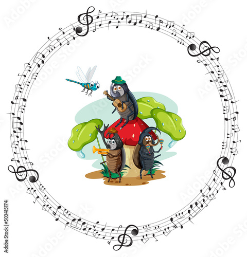Cartoon beetle music band