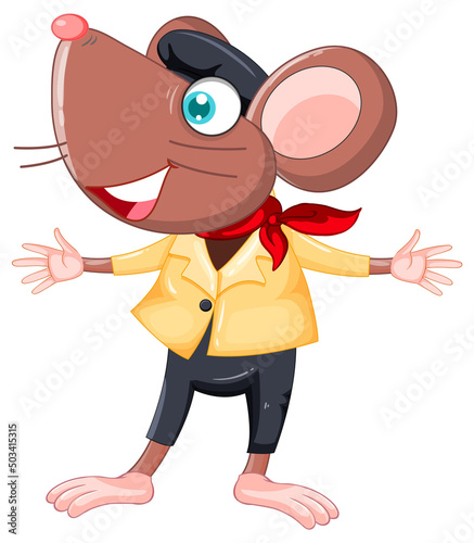 Cartoon mouse wearing clothes