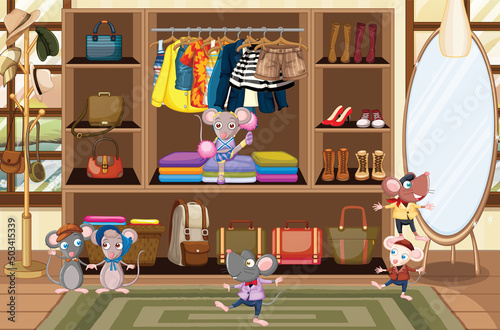 Happy rats dancing in the shop