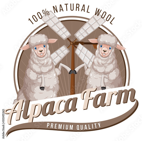 Alpaca farm logo for wool products
