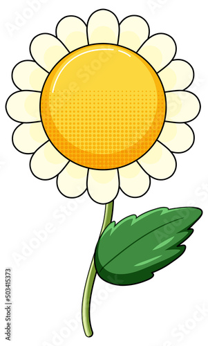 White flower with green leaves