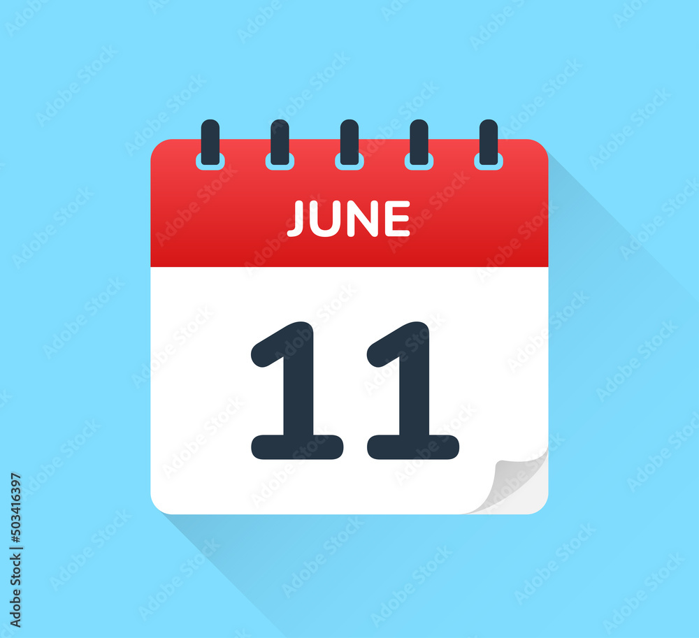 June 11 - Calendar icon. Vector illustration June 11 - Calendar icon. Vector illustration
