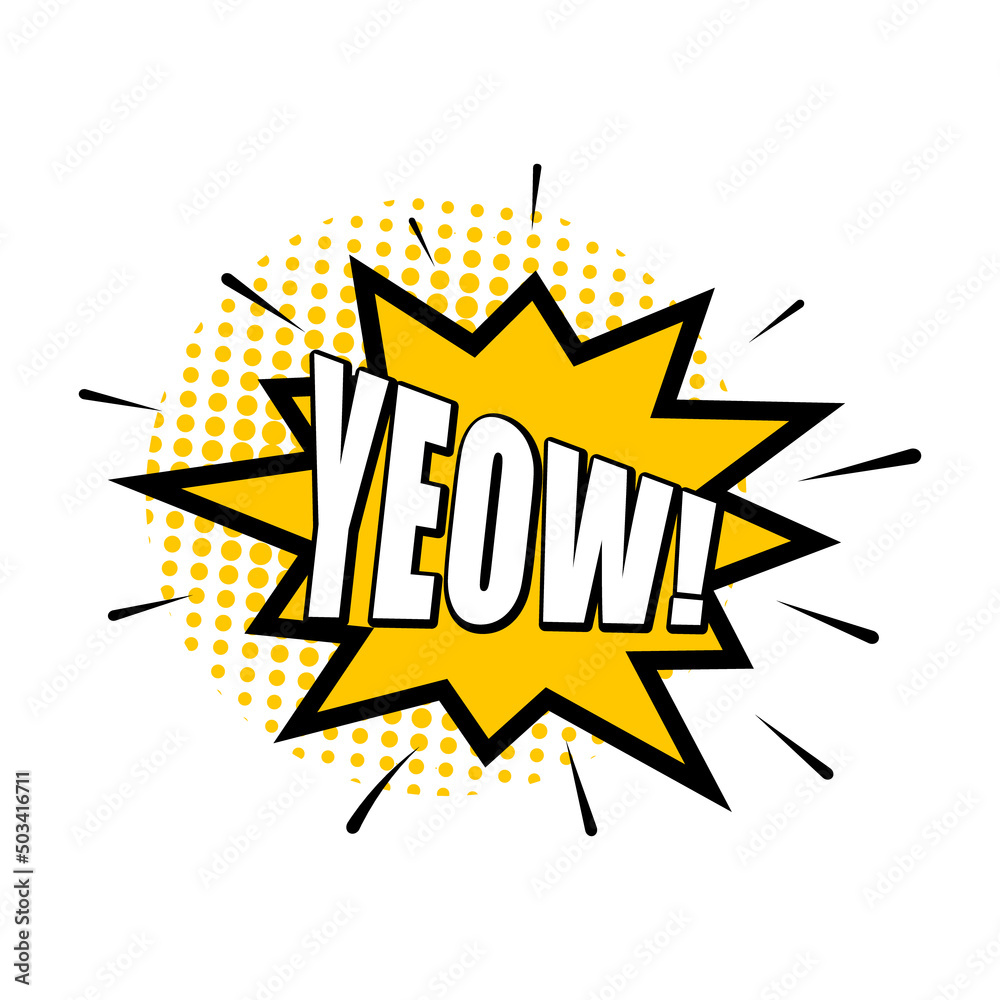 Comic speech bubble icon with yellow expression Comic speech bubble icon with yellow expression