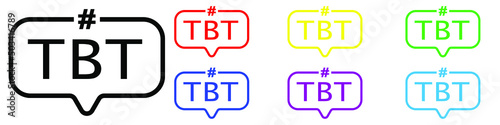 Throwback Thursday hashtag icon vector set. abbreviation illustration sign collection.  photo