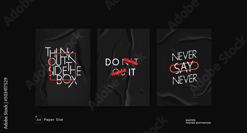 set of quotes motivation ideas typography poster. premium vector
