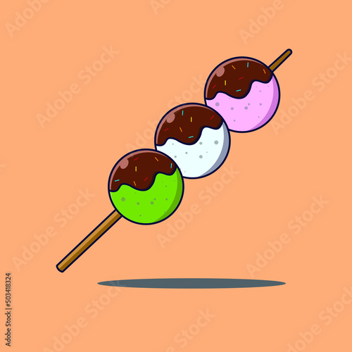 Three dumplings set in stick vector