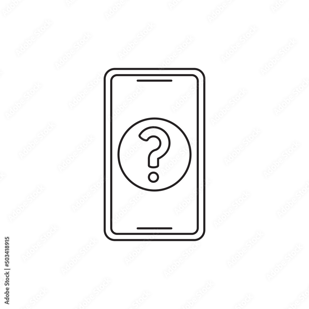 Help or mobile support icon in line style icon, style isolated on white background Help or mobile support icon in line style icon, style isolated on white background