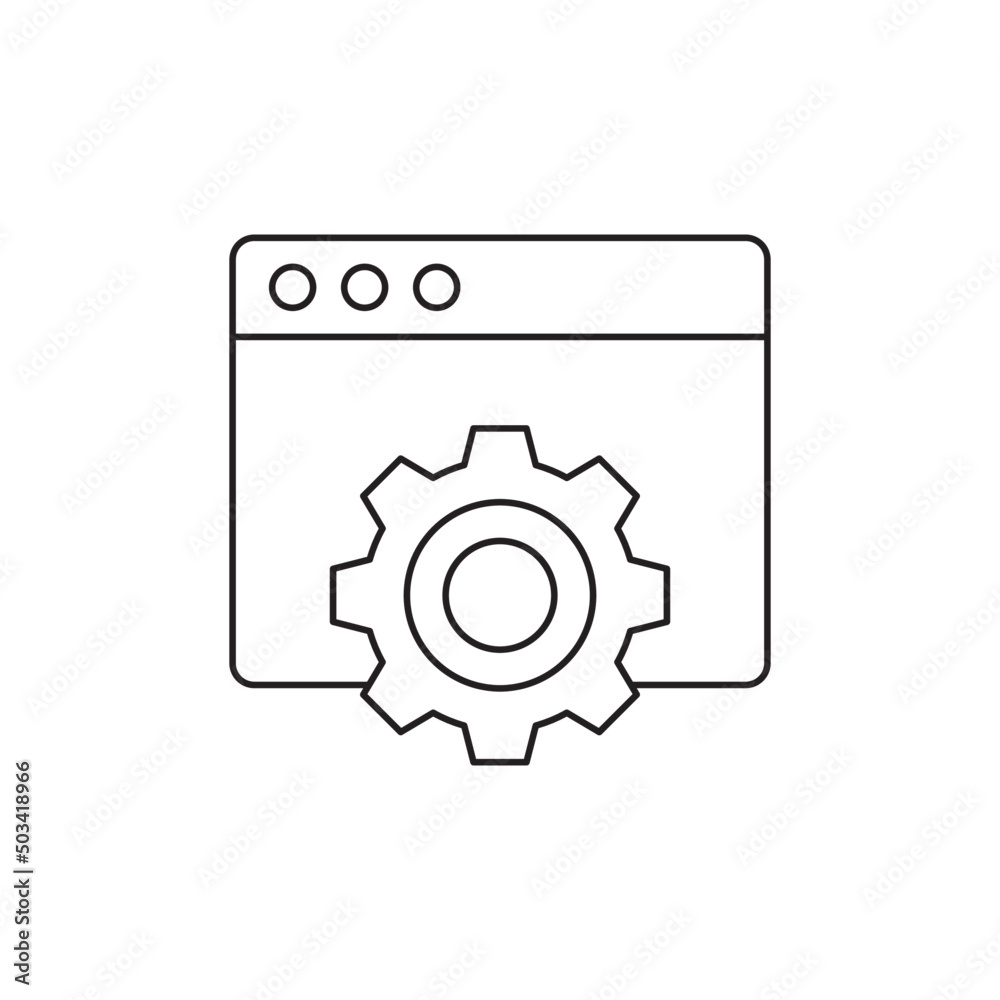Development website, seo icon in line style icon, style isolated on white background Development website, seo icon in line style icon, style isolated on white background