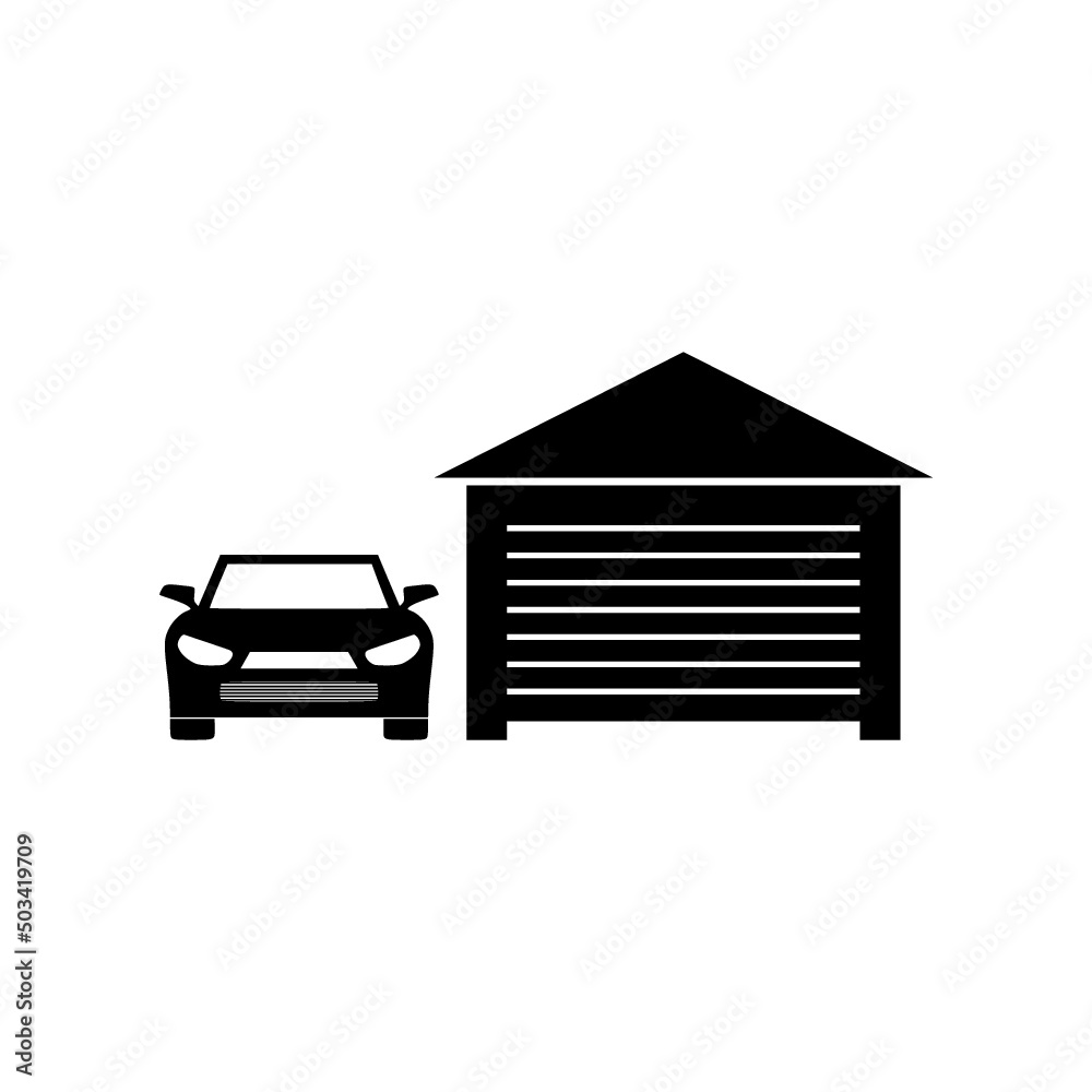 Car garage icon isolated on white background Car garage icon isolated on white background