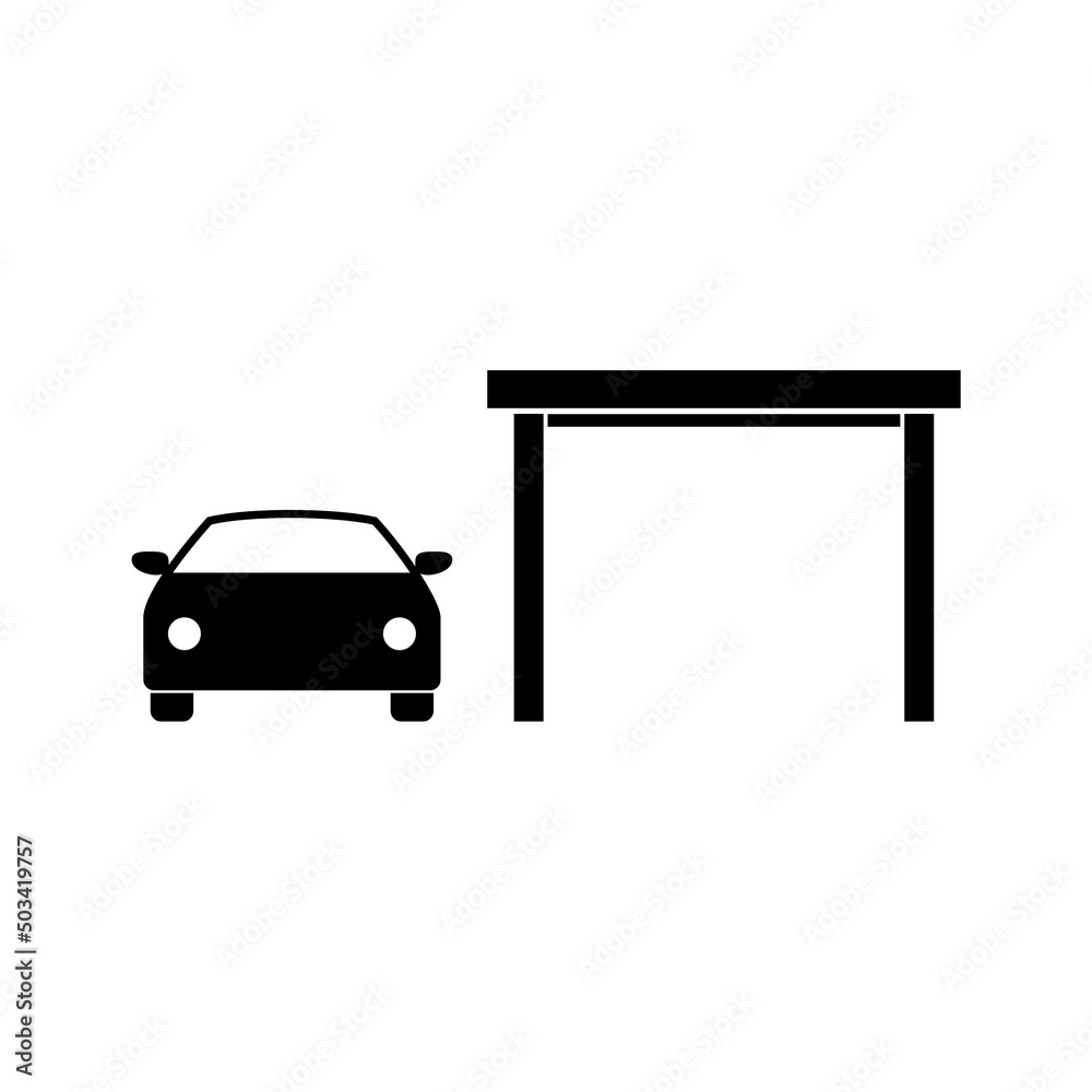 Car garage icon isolated on white background Car garage icon isolated on white background