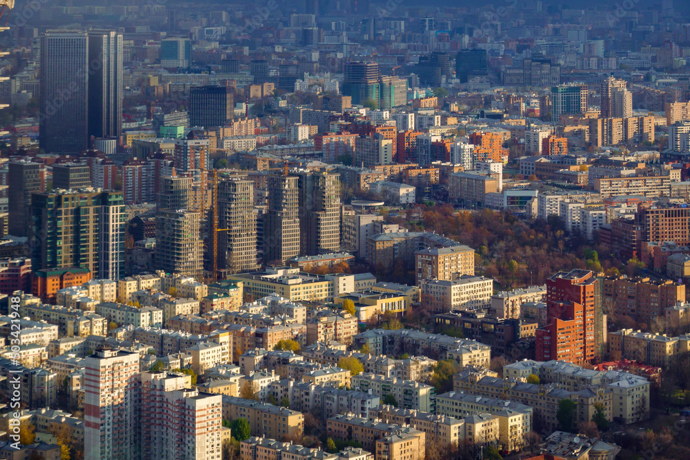 Residential district on autumn day
