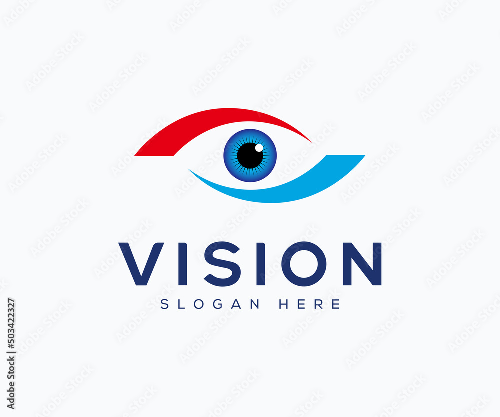Eye Logo Vector Template. Vision Eye Care Logo Design Template, Blue Eye  Logo Concept, Eye Icon. Stock Vector | Adobe Stock