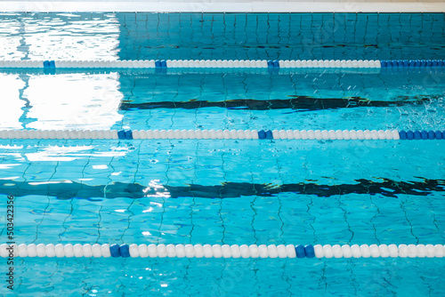 swimming pool prepared for training without people