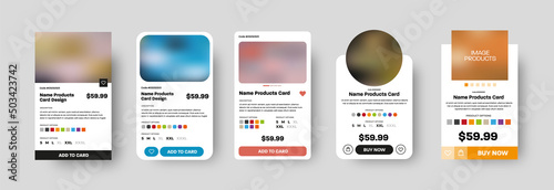 Vector interface of mobile applications, a shopping cart for purchases in an online store, a product card.