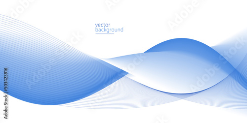 Smooth flow of wavy shape with gradient vector abstract background, light blue design curve line energy motion, relaxing music sound or technology.