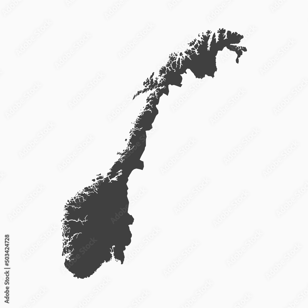 Obraz premium Vector map Norway, template Europe outline country