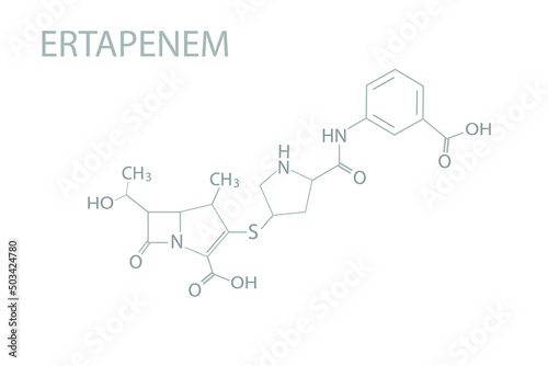 Ertapenem molecular skeletal chemical formula.