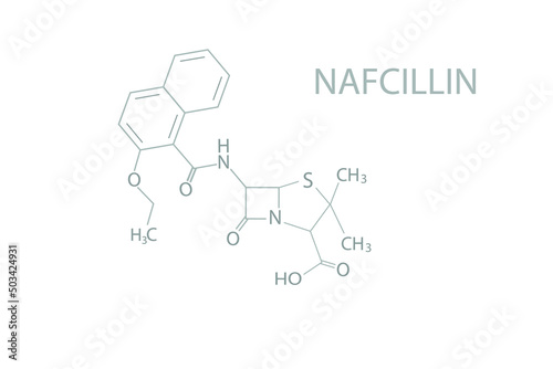 Nafcillin molecular skeletal chemical formula.