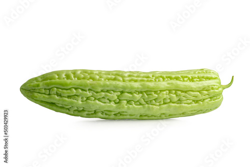 Momordica charantia isolated on white background with clipping path, Bitter melon, Chinese gourd.